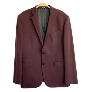 Express Slim Stretch Blazer Sport Coat Jacket Men 40R Dark Burgundy Career Party